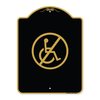 Signmission Designer Series Sign-No Handicap, Black & Gold Aluminum Architectural Sign, 18" x 24", BG-1824-23846 A-DES-BG-1824-23846